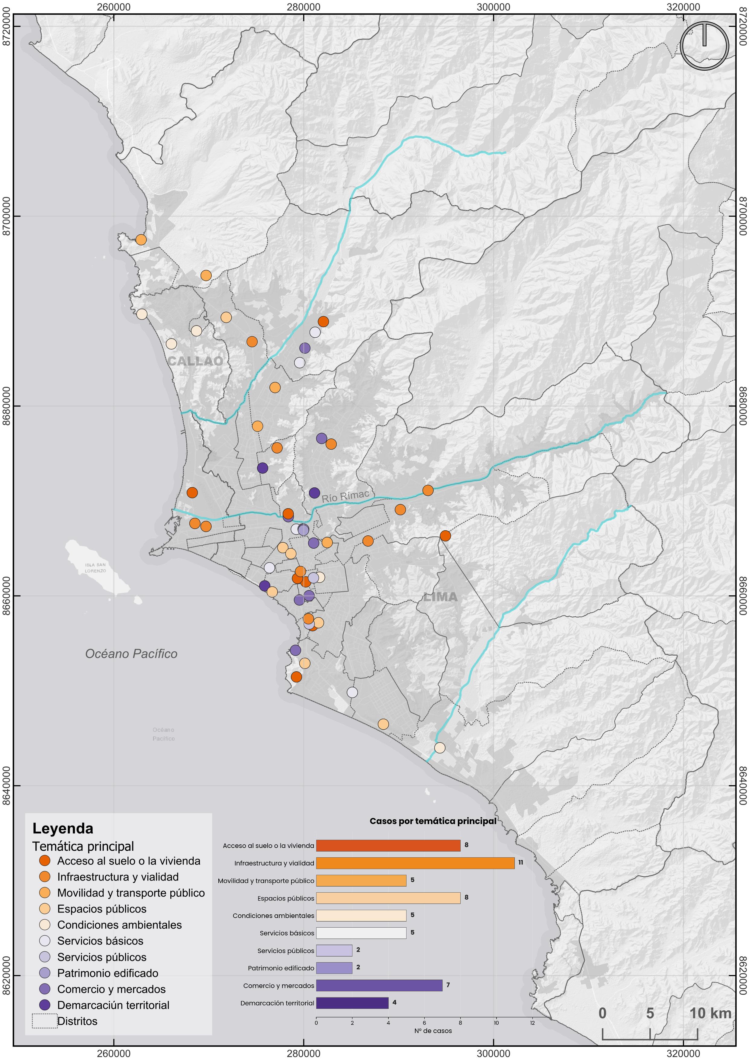 Mapa de casos por temática